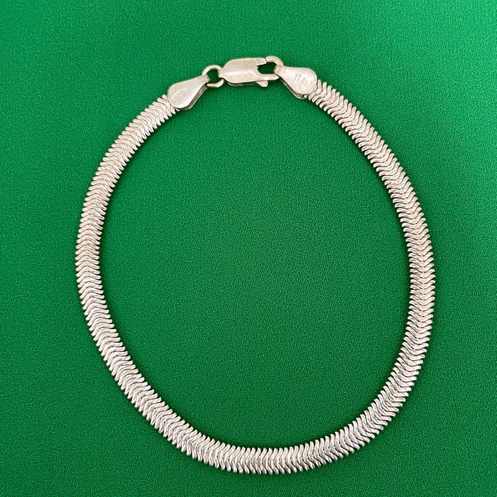 Italian Silver 925 Herringbone Bracelet